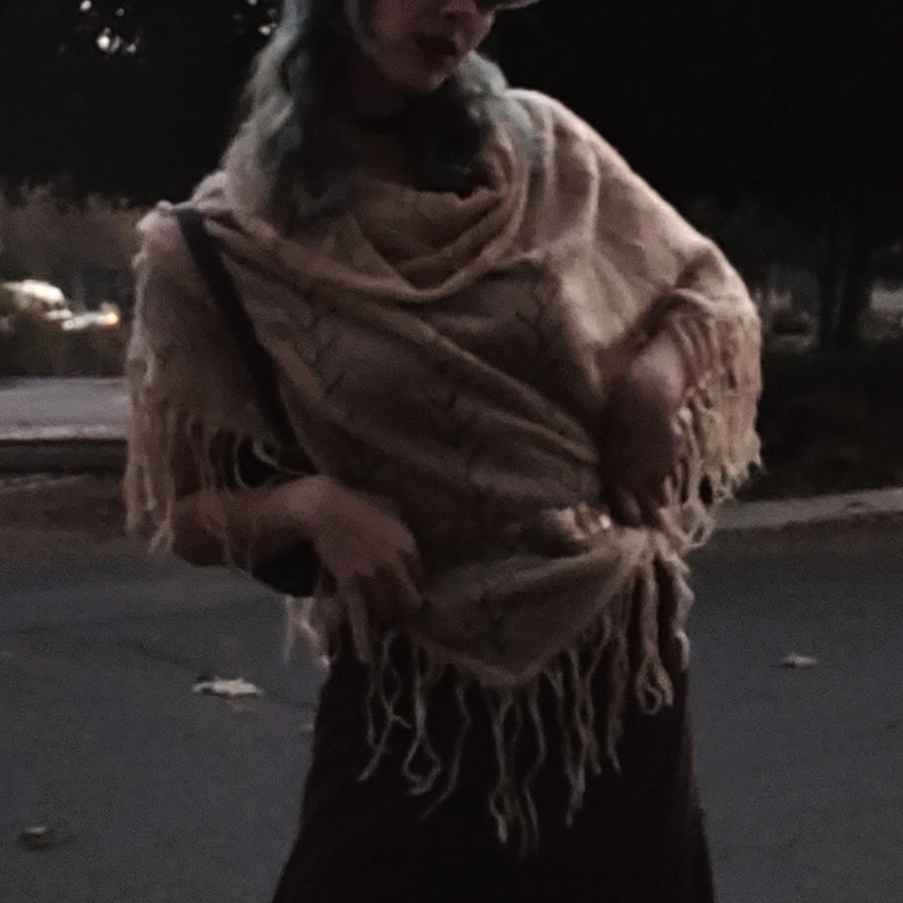 Vintage Y2K 2000s Soft Knit Fairy Fairycore Whimsygoth Aesthetic Poncho Sweater